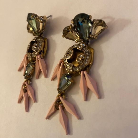 JCrew Multicolor Crystal & Enamel Chandelier Dangle Earrings Y2K, 2.5" length - Picture 10 of 11